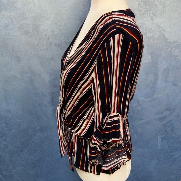 Red | Blue | Yellow Striped Peplum Top - Picture 7 of 10